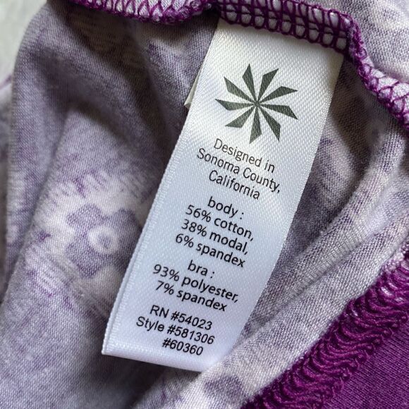 Athleta Majestic Paisley Tunic Tank Top Women’s Size Small Purple White Strappy - Picture 8 of 8